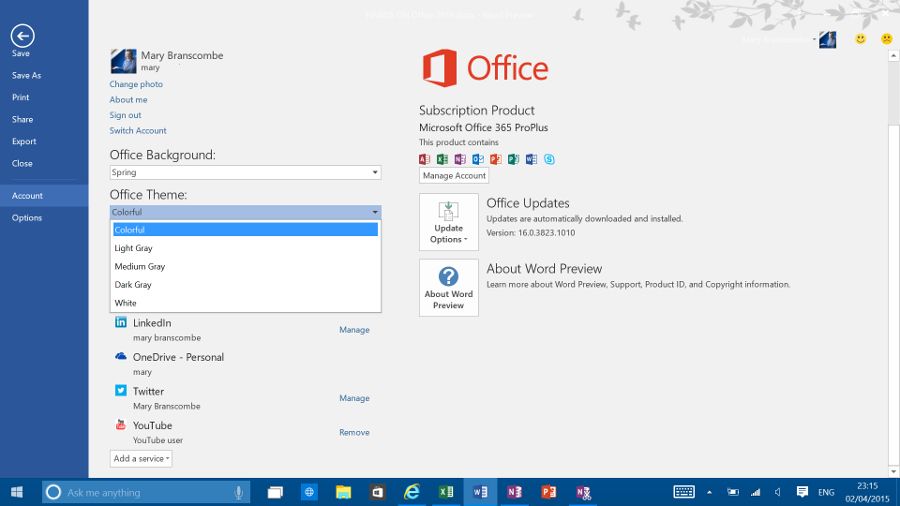 update microsoft office 2015