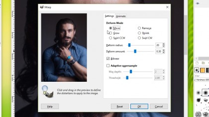 iWarp for GIMP - deform options
