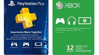 PlayStation Plus Xbox Live Gold subscriptions