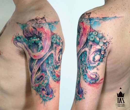 13 incredible examples of watercolor tattoo art: Rodrigo Tas