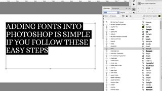 如何在Photoshop中添加字体:在Photoshop中的字体列表
