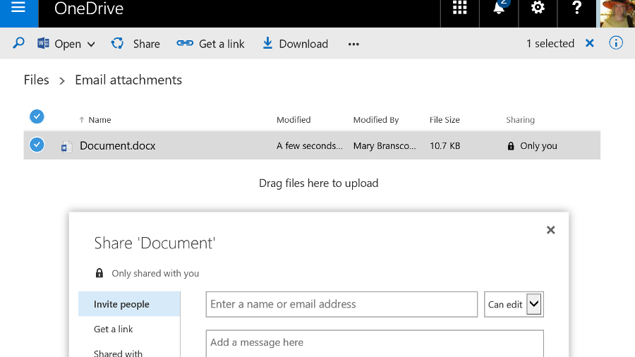 OneDrive share