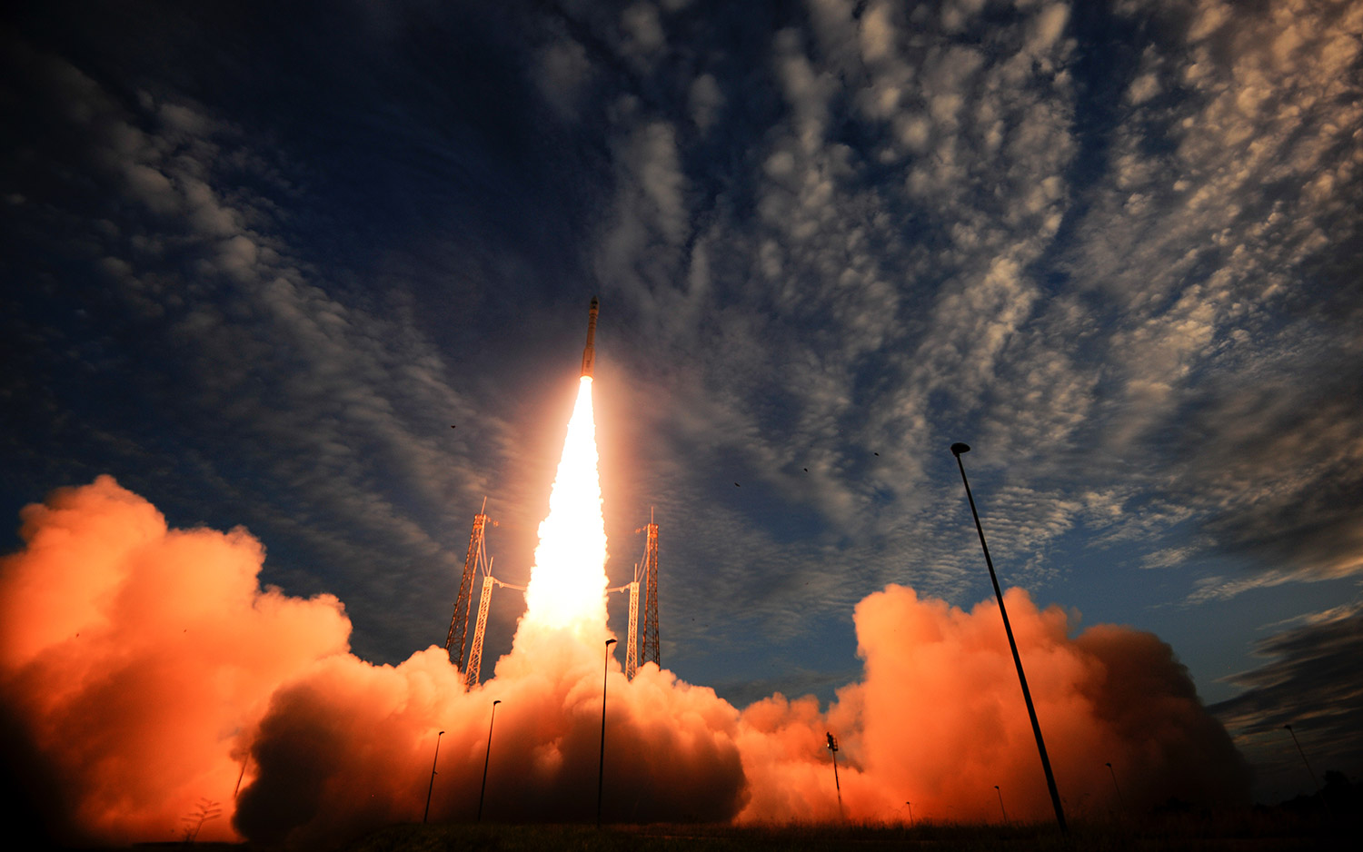 In Photos Vega Rocket Launches Aeolus Wind Mapping Satellite Space