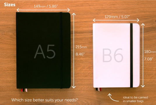 notebook sizes