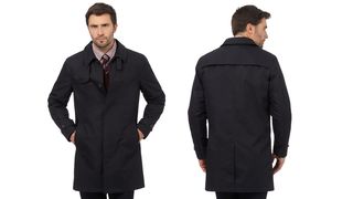 Hammond Co Navy Shower Resistant Tailored Mac Coat