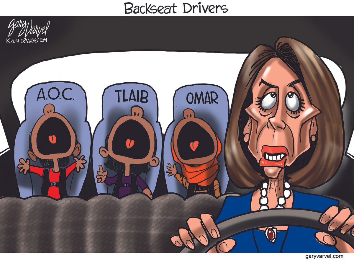 Political Cartoon U S Nancy Pelosi Alexandria Ocasio Cortez Omar Ilhan