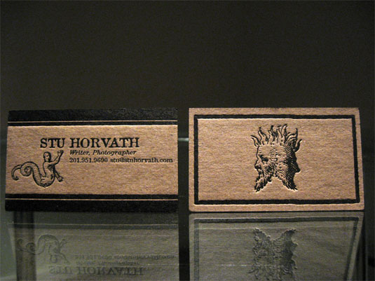 letterpress business cards: Stu Hovarth