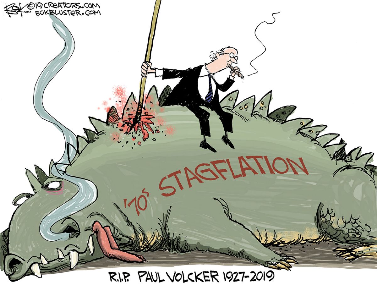 Political Cartoon U S Paul Volcker Rip S Stagflation The Week