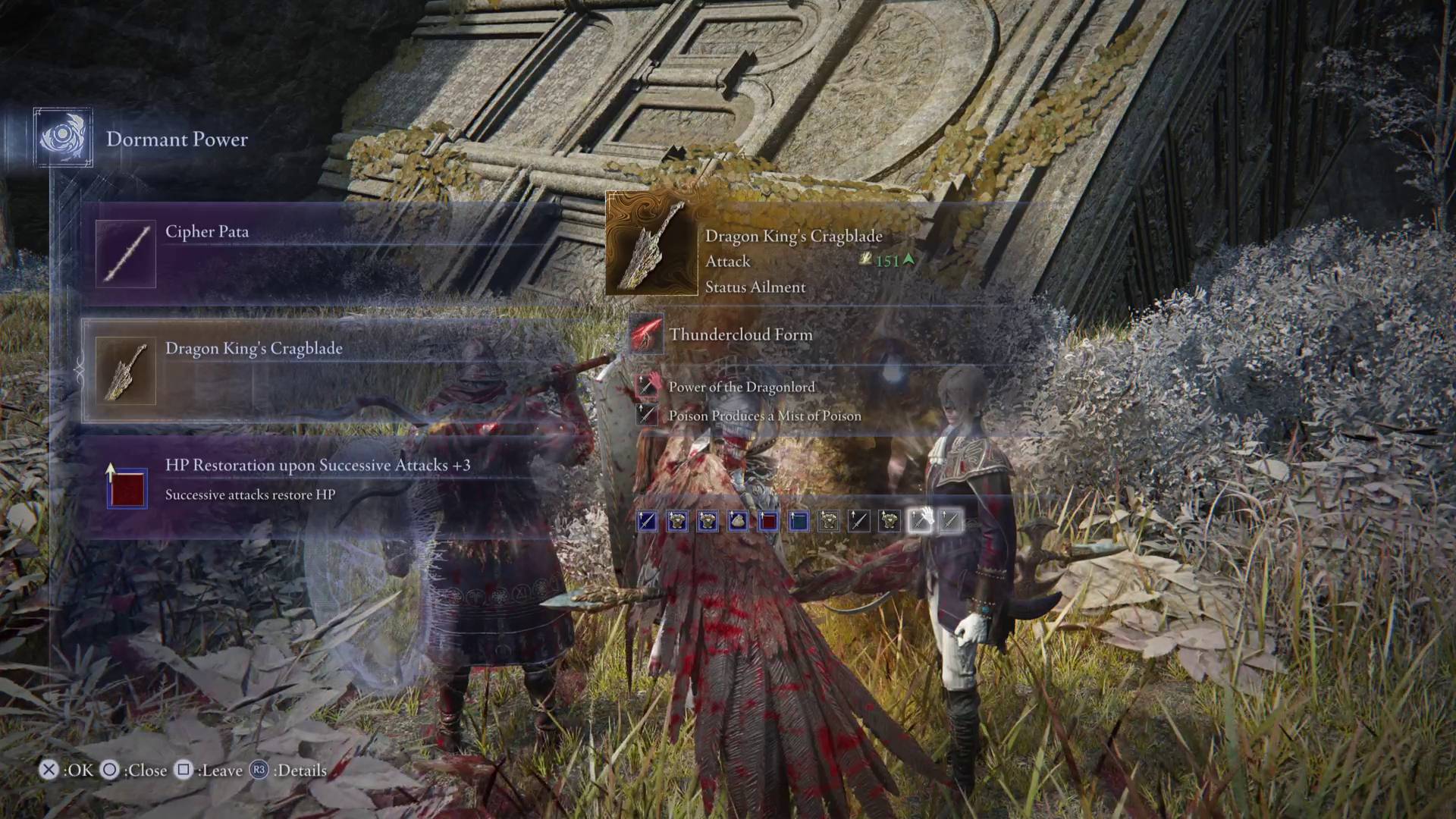 Elden Ring Nightreign legendary weapon Guardian choosing Dragon King's Cragblade from boss loot