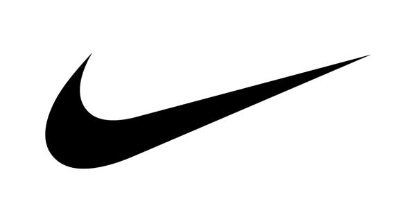 The Nike tick logo in black