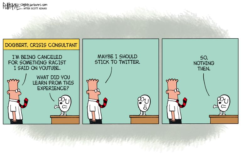 7 On The Nose Cartoons About Canceling Dilbert The Week