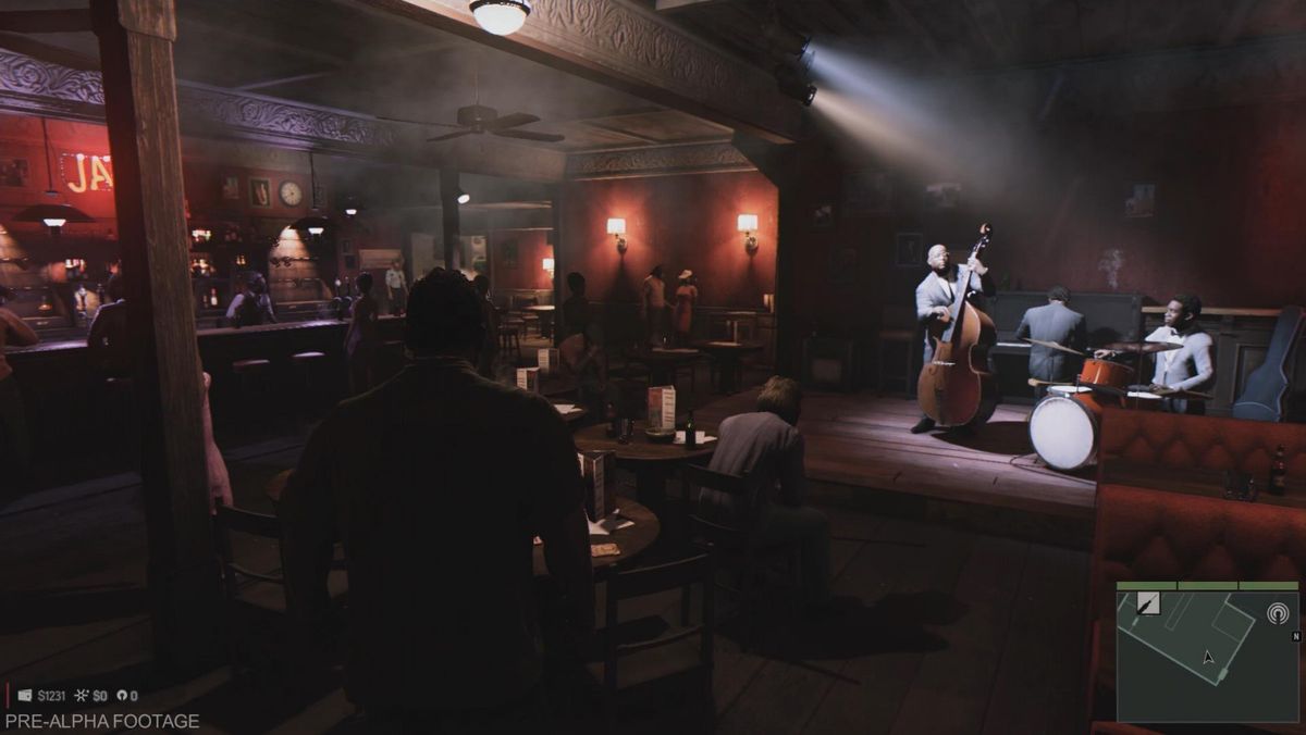 New Mafia 3 screens show a bustling jazz club and a drug deal gone bad