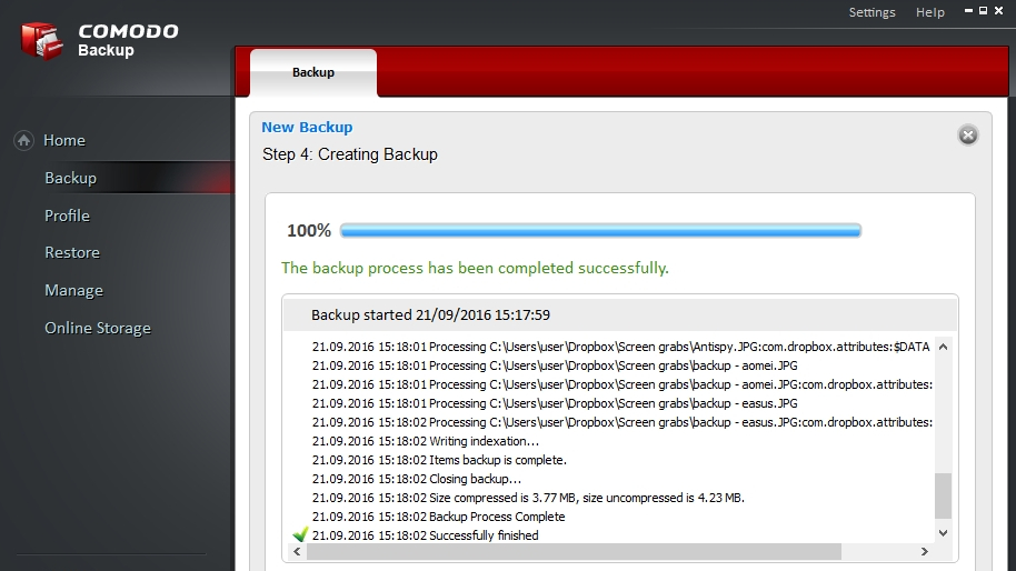 Comodo BackUp