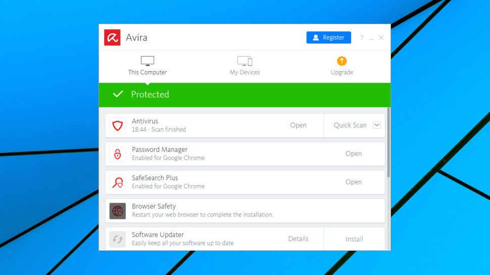 Avira Free Antivirus features