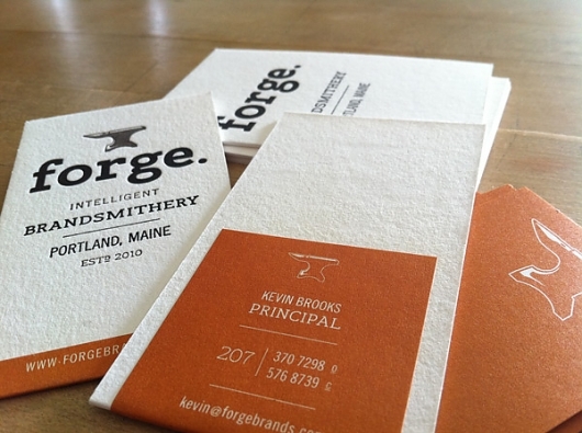 Letterpress business cards: Forge