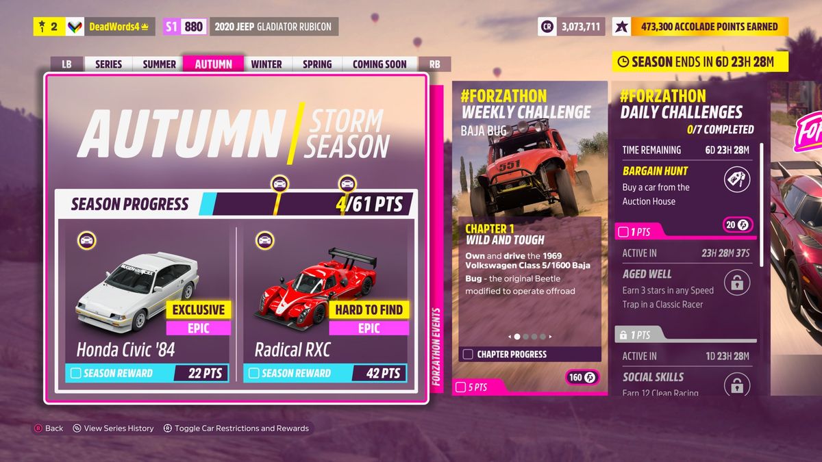 Past Playlists Forza Horizon 5 Festival Playlist Every Challenge And