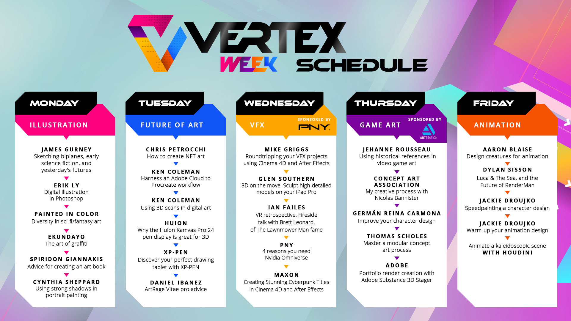 Vertex 2022 schedule