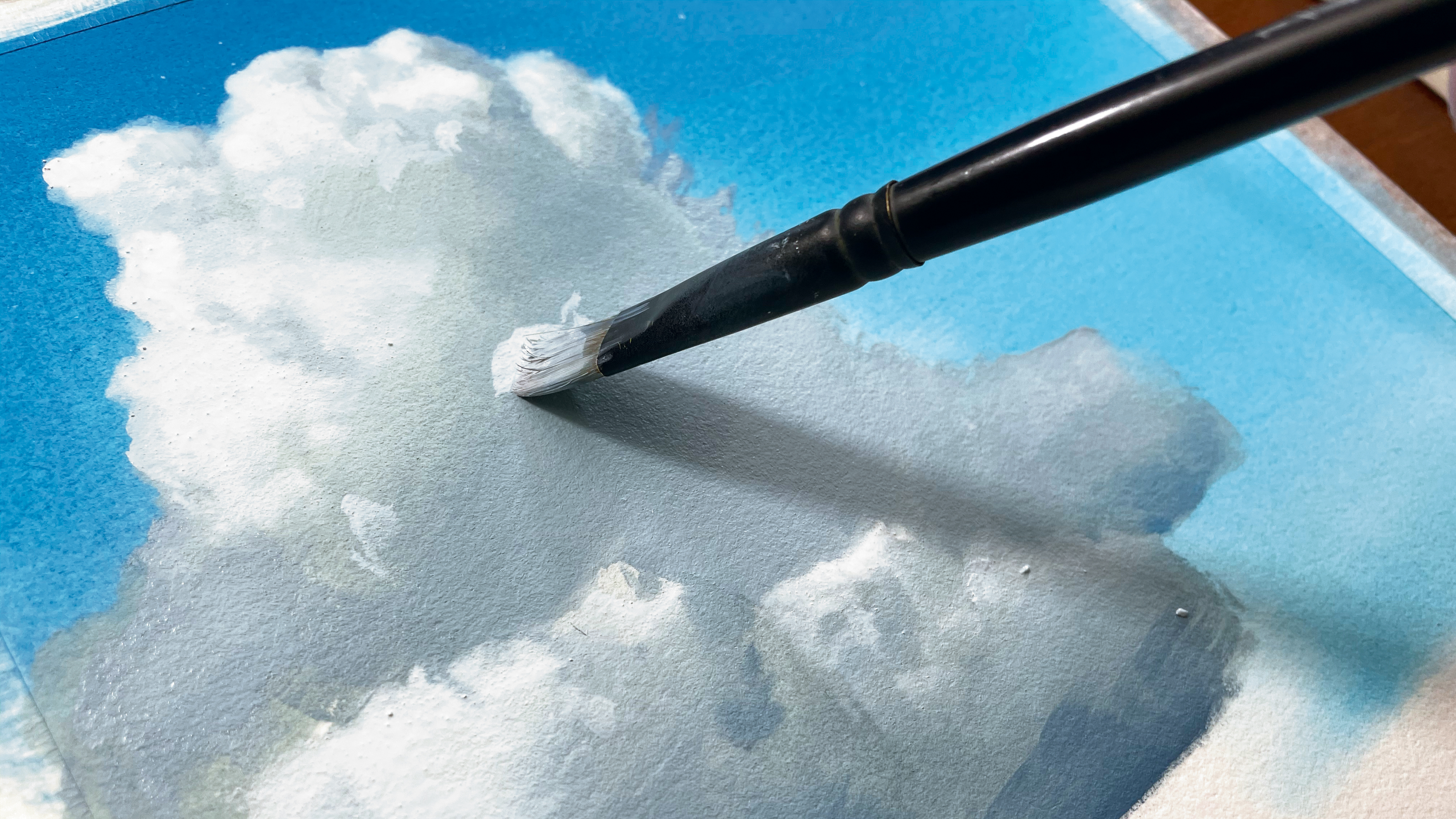How to paint soft (instant) clouds by doing this, Acrylic Painting