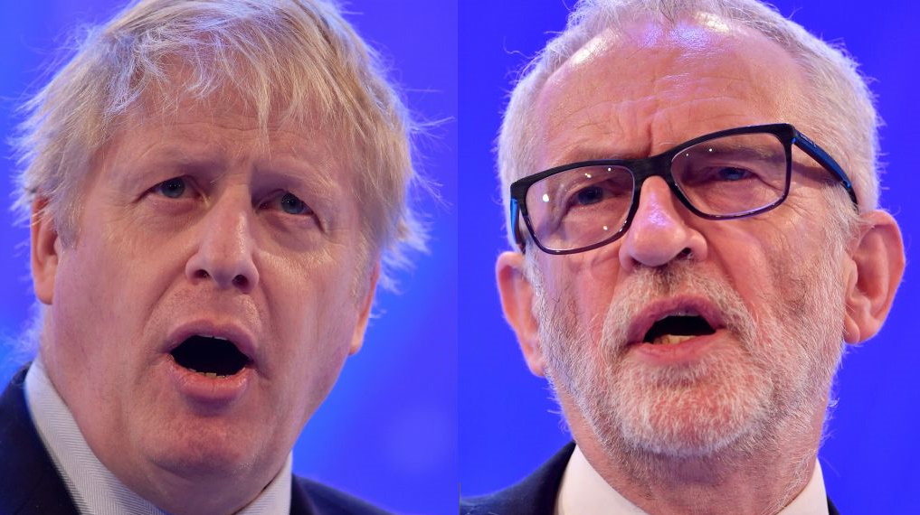 watch general election online:boris johnson and jeremy corbyn