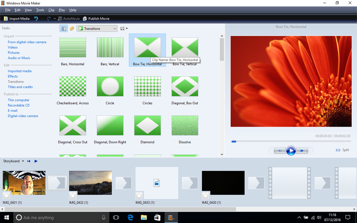 windows movie maker application