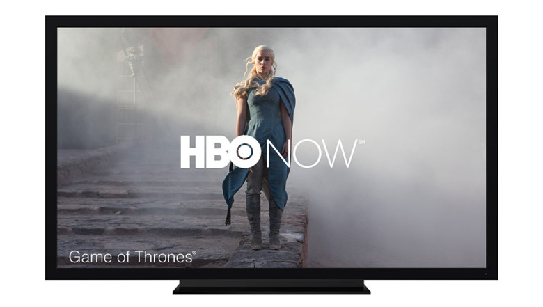 An image of HBO Now streaming to a TV
