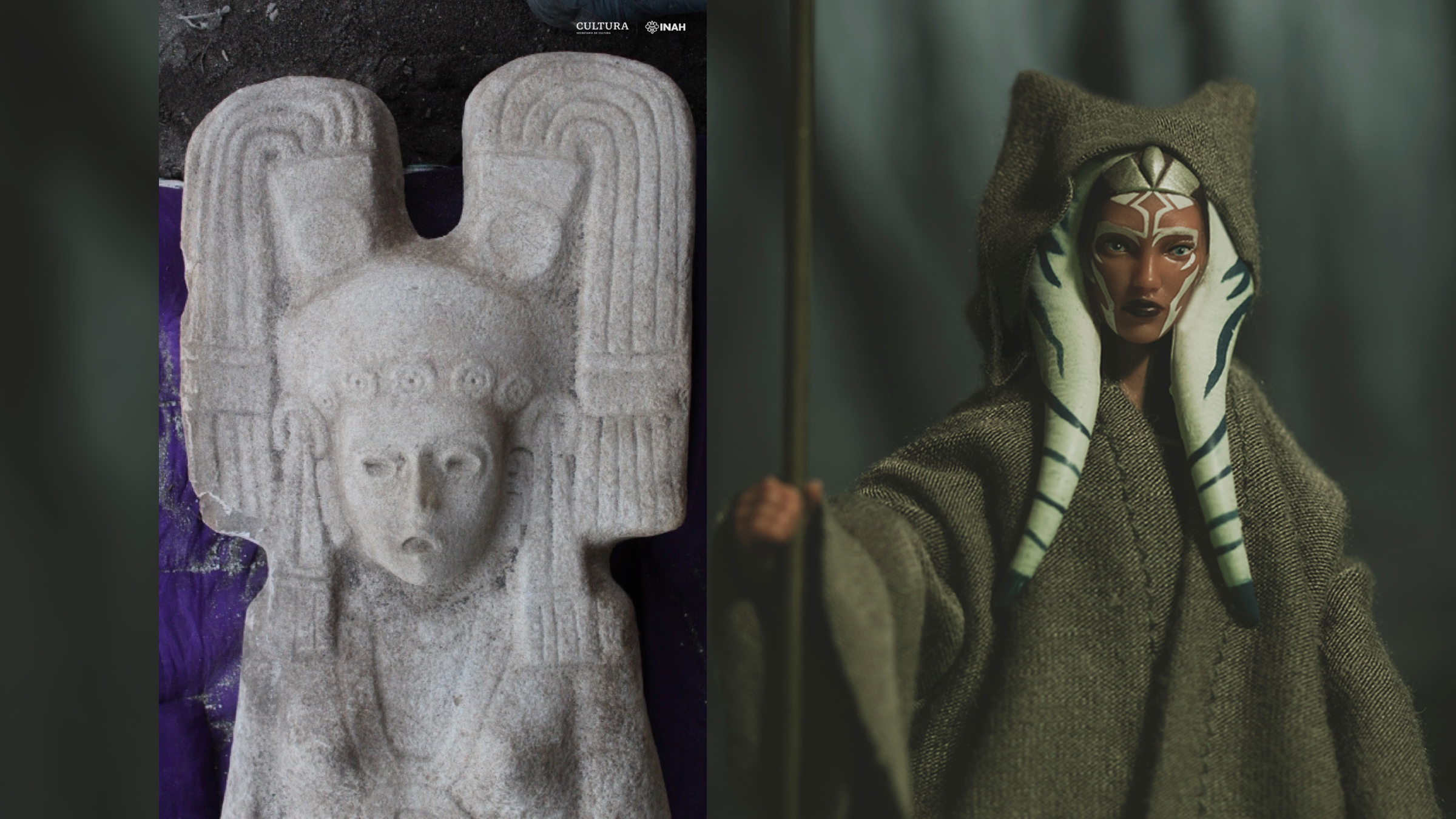 Statue of mysterious woman with 'Star Wars'-like headdress found in Mexico