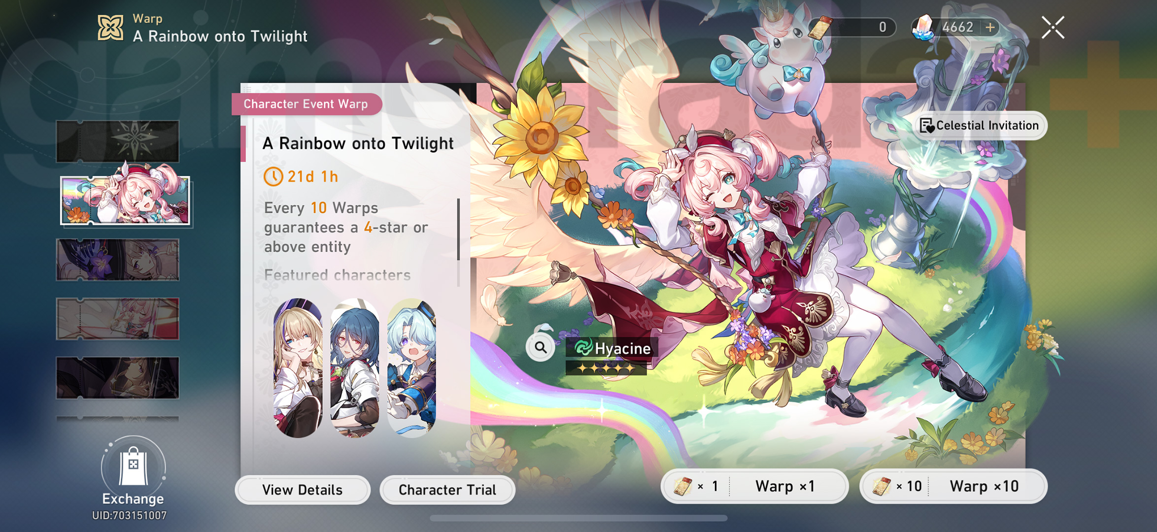 Honkai Star Rail banner schedule - A Rainbow onto Twilight