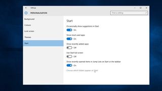 Customise left hand pane