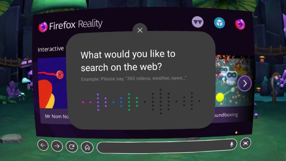 Firefox Reality voice search