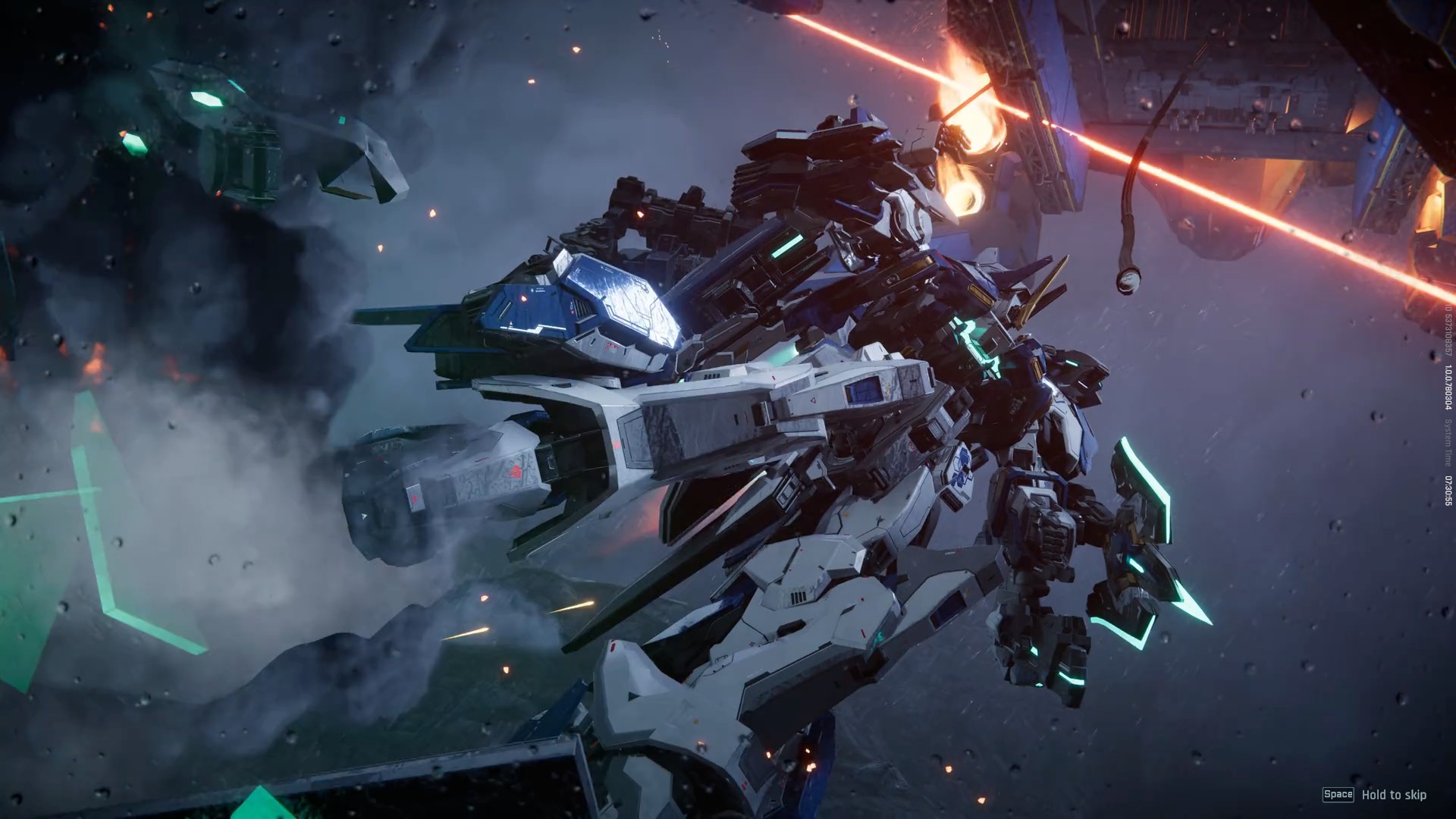 A Gundam style mech in Mecha Break