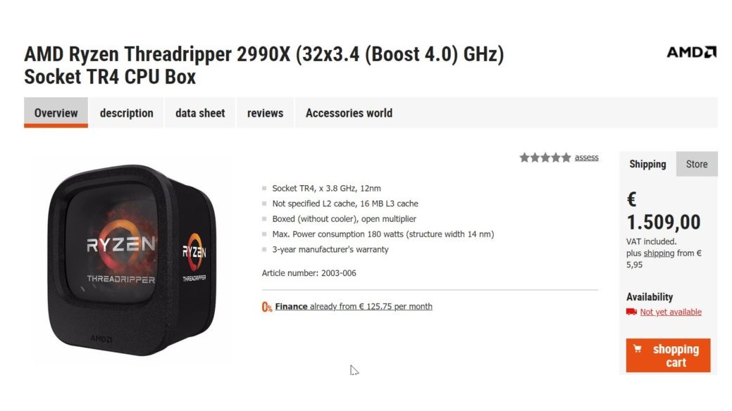 Threadripper 2990X price