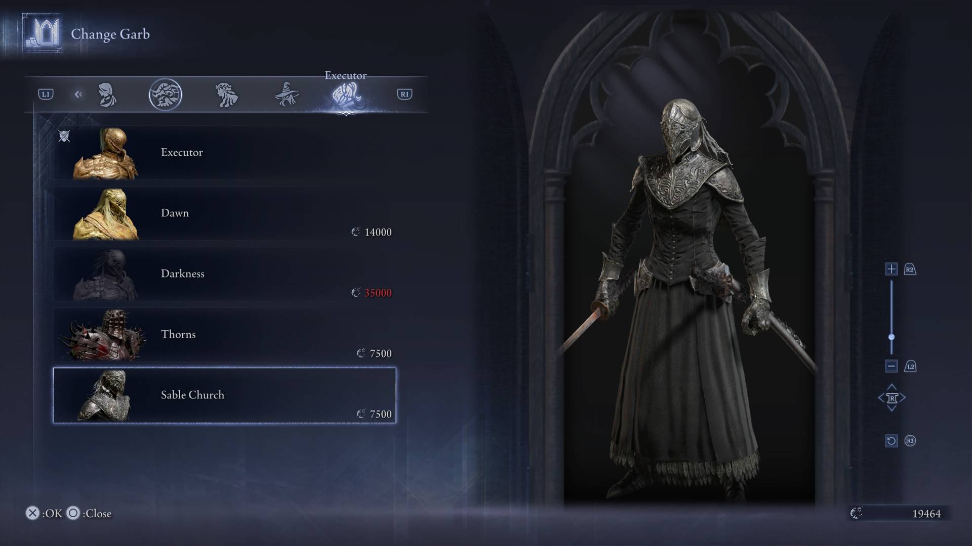 Elden Ring Nightreign skins sable church executor