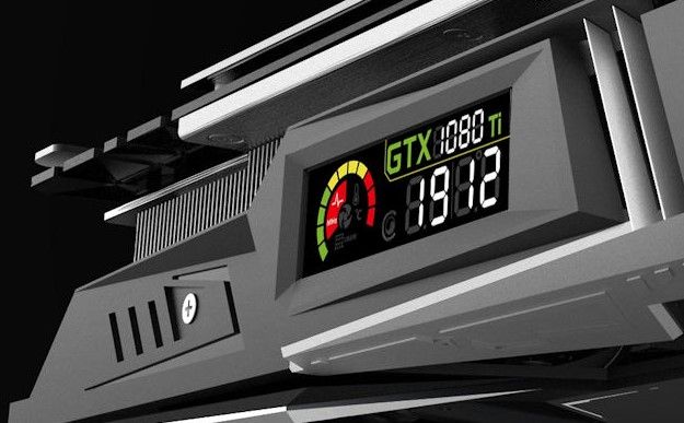 This GTX 1080 Ti has a built-in LCD display