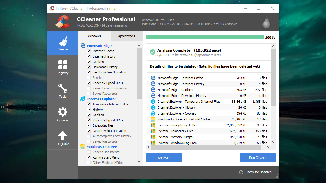 Piriform CCleaner screen grab