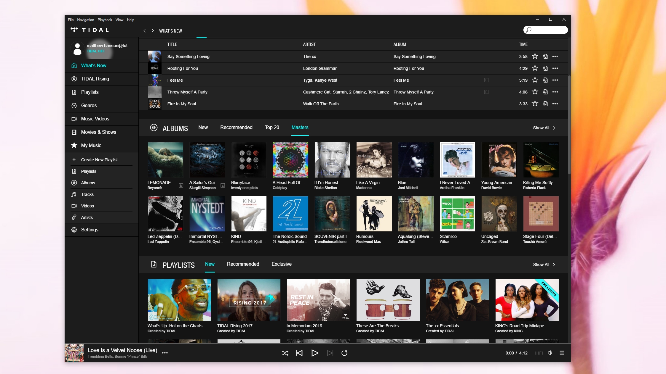 Tidal (above) uses a similar Tile-based interface to Spotify.