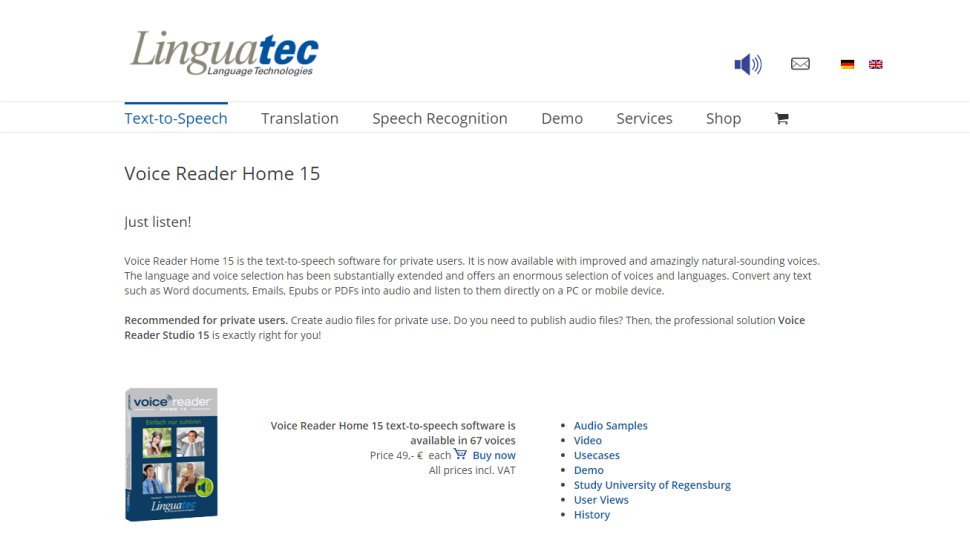 Linguatec Voice Reader Home - A trusted text-to-speech app