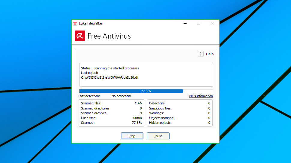 Avira Free Antivirus scan