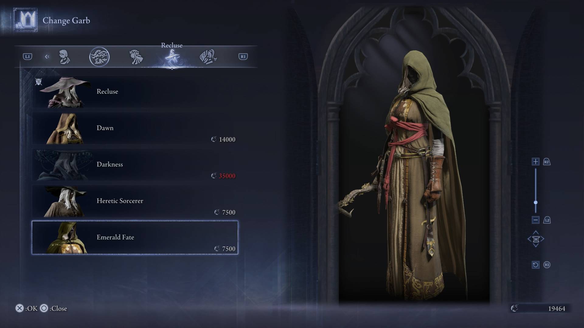 Elden Ring Nightreign skins emerald fate recluse