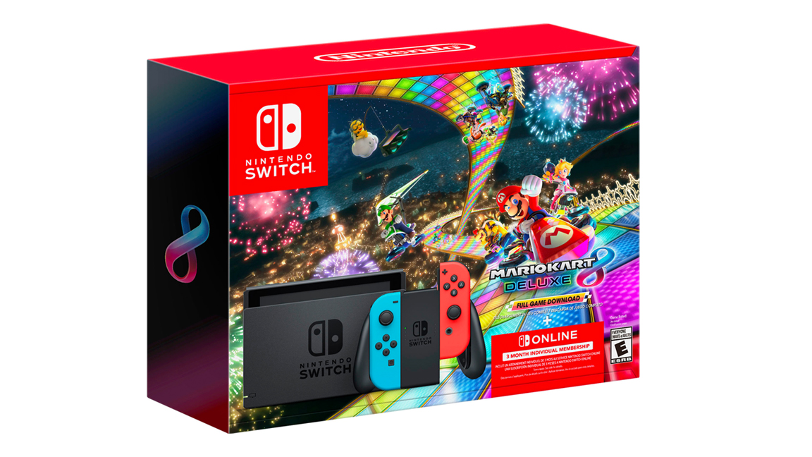 Picture of a Nintendo Switch and Mario bundle