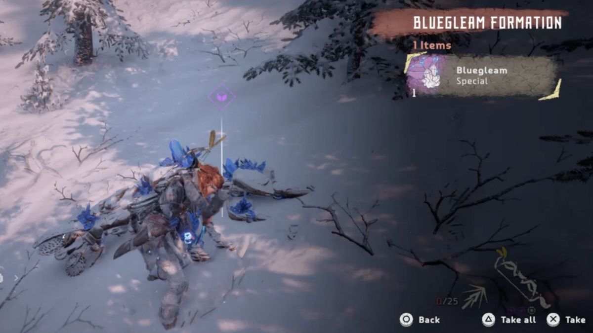 Where to find bluegleam in Horizon Zero Dawn The Frozen Wilds