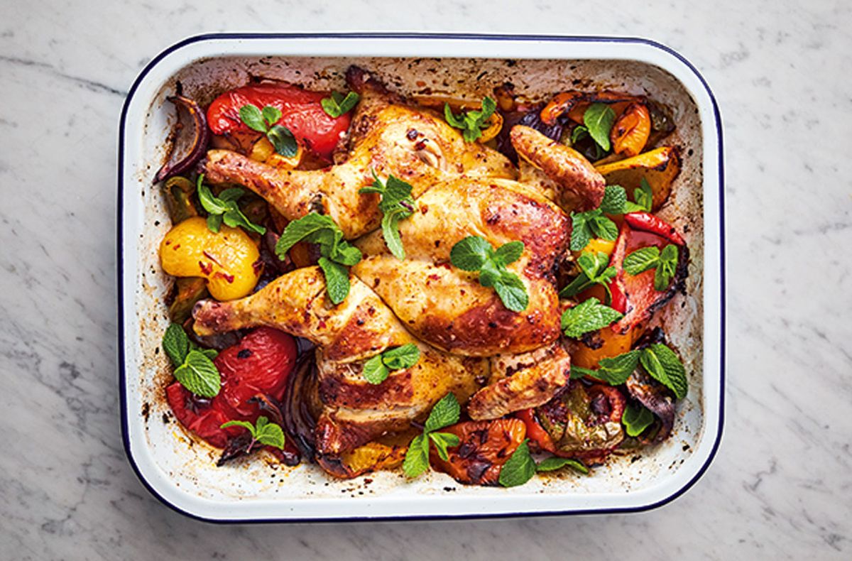 Jamie Oliver S Harissa Chicken Traybake Moroccan Recipes GoodTo