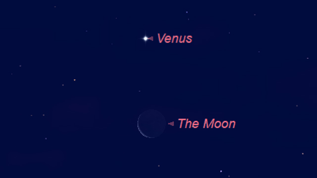 See Venus Shine with the Crescent Moon Tuesday Morning!
