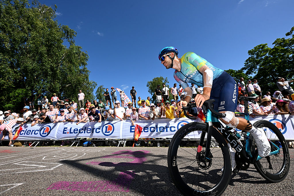 ROUEN, FRANCE - JULY 08: Davide Ballerini of Italy and Team XDS Astana during the 112th Tour de France, Stage 4 a 174.2km stage from Amiens Metropole to Rouen / #UCIWT / on July 08, 2025 in Rouen, France. (Photo by Tim de Waele/Getty Images)