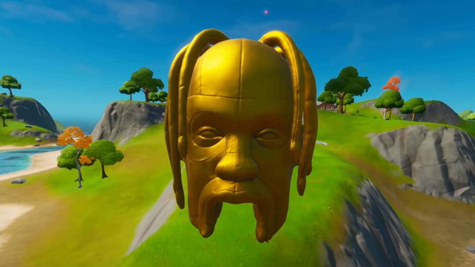 Where to bounce off different giant Astro heads in Fortnite