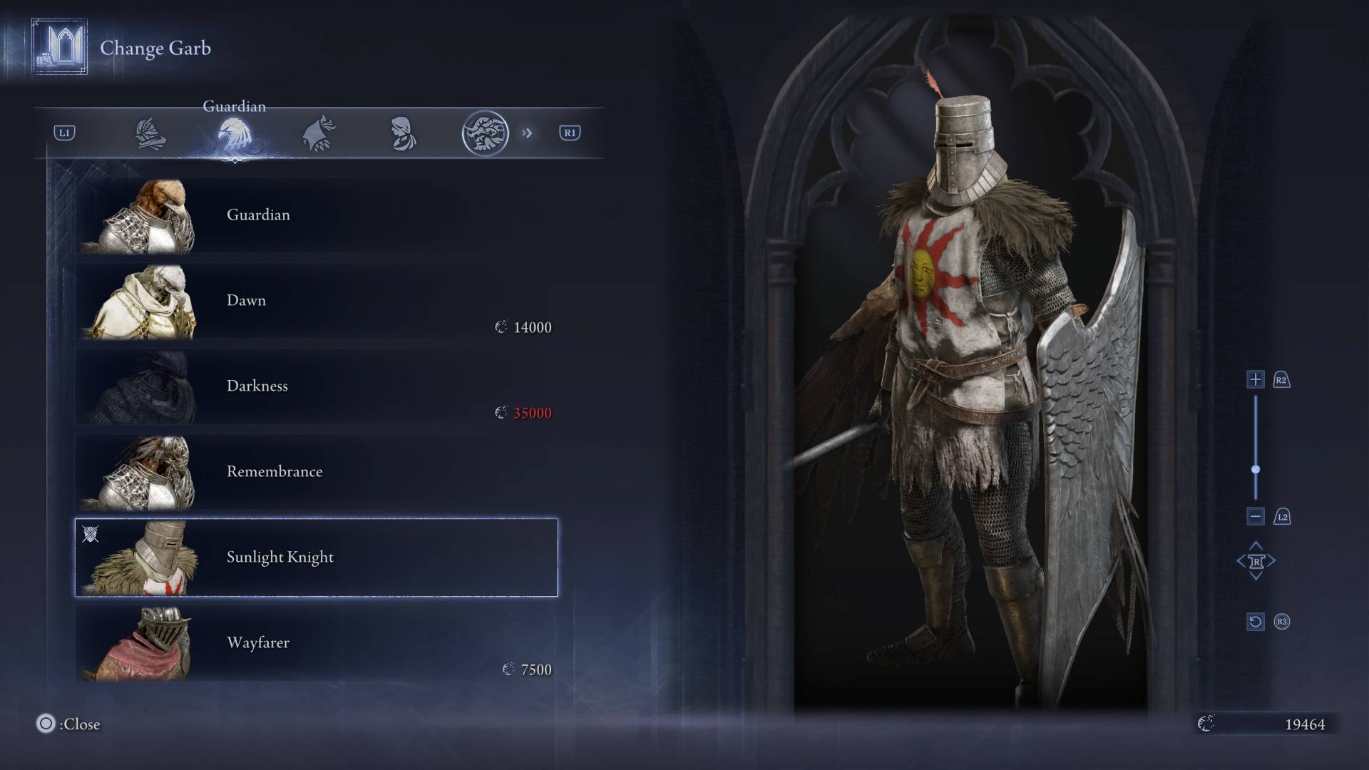 Elden Ring Nightreign skins sunlight knight guardian