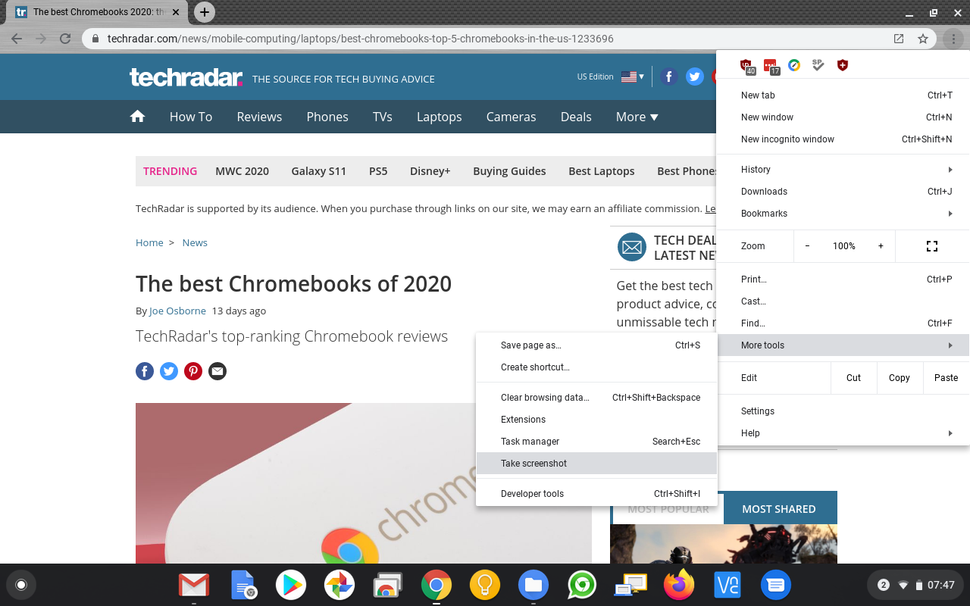 How To Screenshot On A Chromebook Techradar