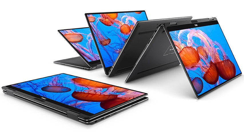 Dell XPS 13 2-in-1 laptops in flexible positions