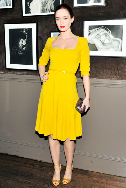 Emily Blunt Dazzles In Bright Yellow Elie Saab At New York Dinner