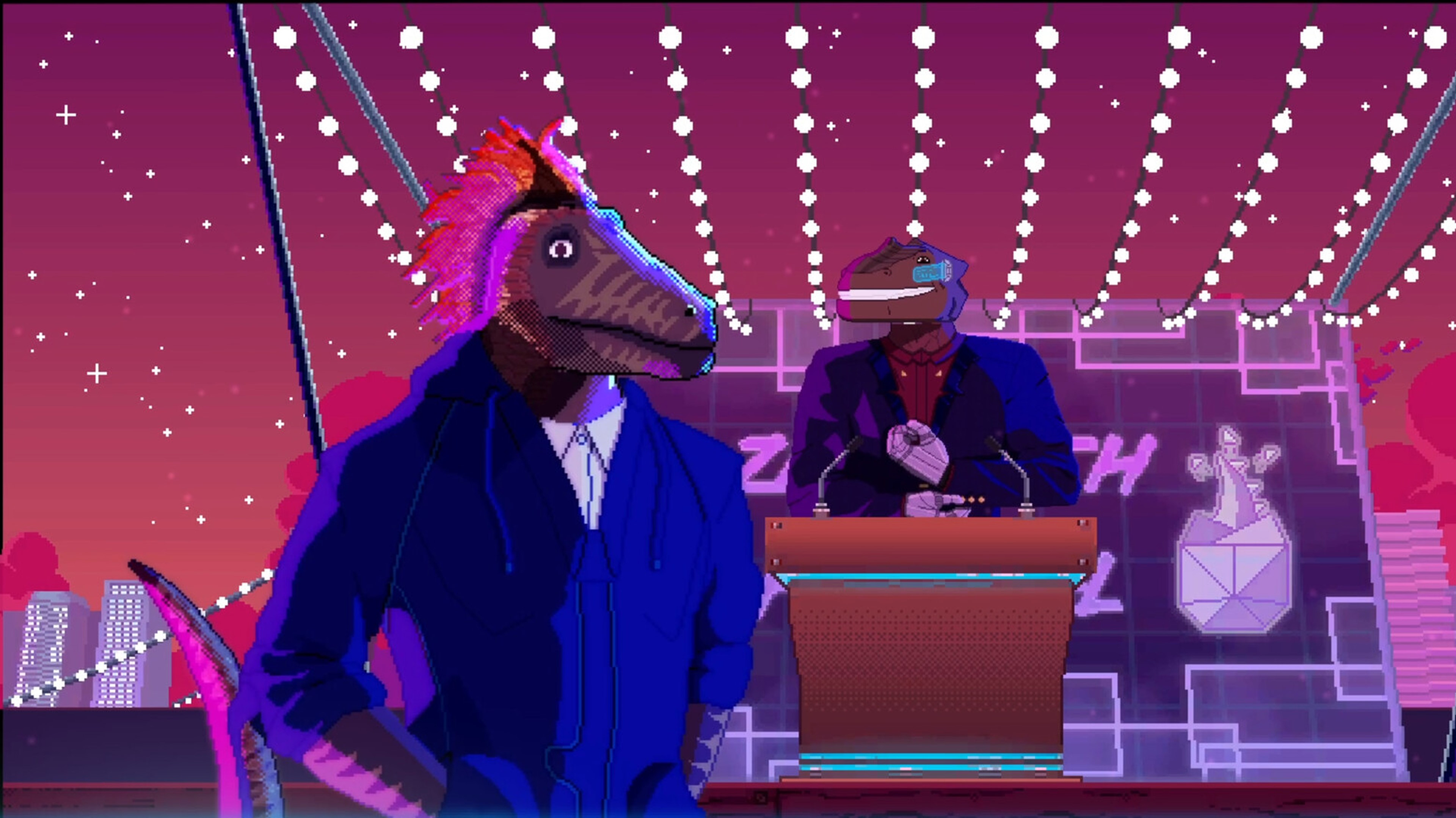  You're a cyberpunk T. Rex using your tiny arms to fix electronics in this 'ironic' retro adventure about customer service, time travel, and true love 