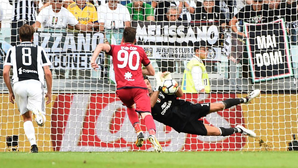 Juventus Cagliari Buffon Saves Serie A S First Var Penalty In